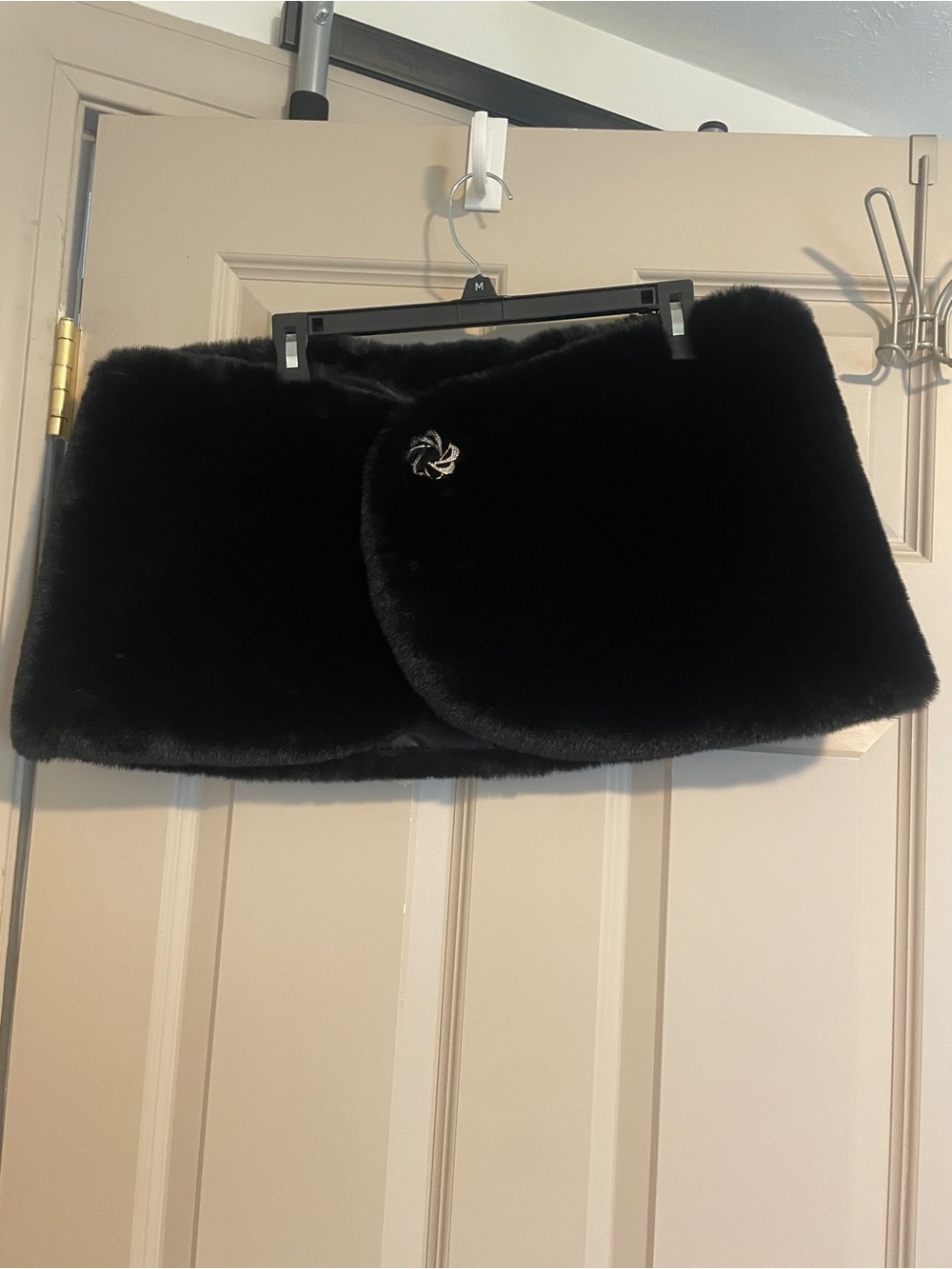 Black Faux Fur Wrap Shawl
